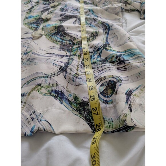 LIOR Paris Vanya Swing Jacket Women XL Cream Purple Swirl Art to Wear Lagenlook - Picture 14 of 14